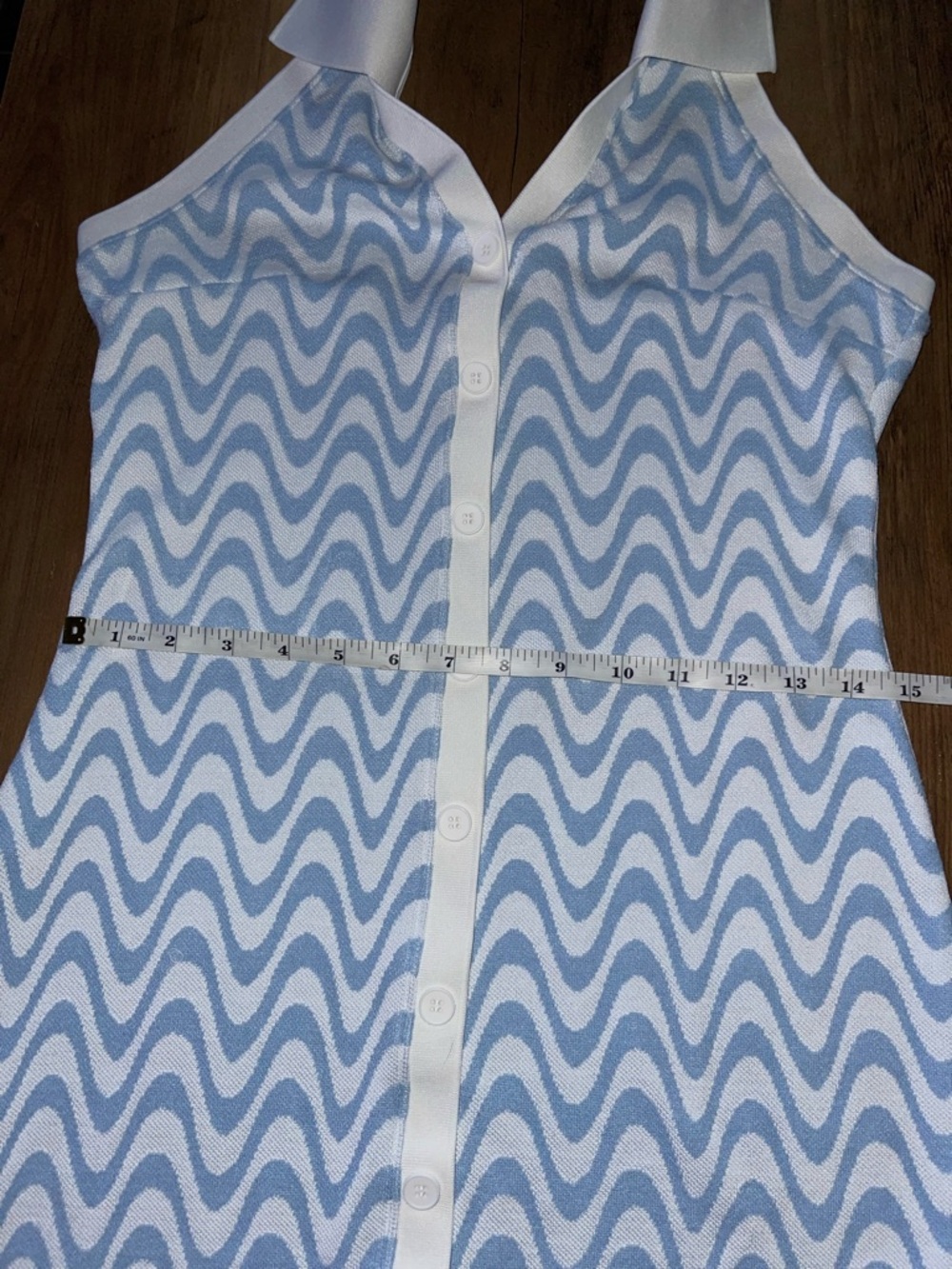 H&M Women's Blue and White Mini Halter Dress - Picture 9 of 10